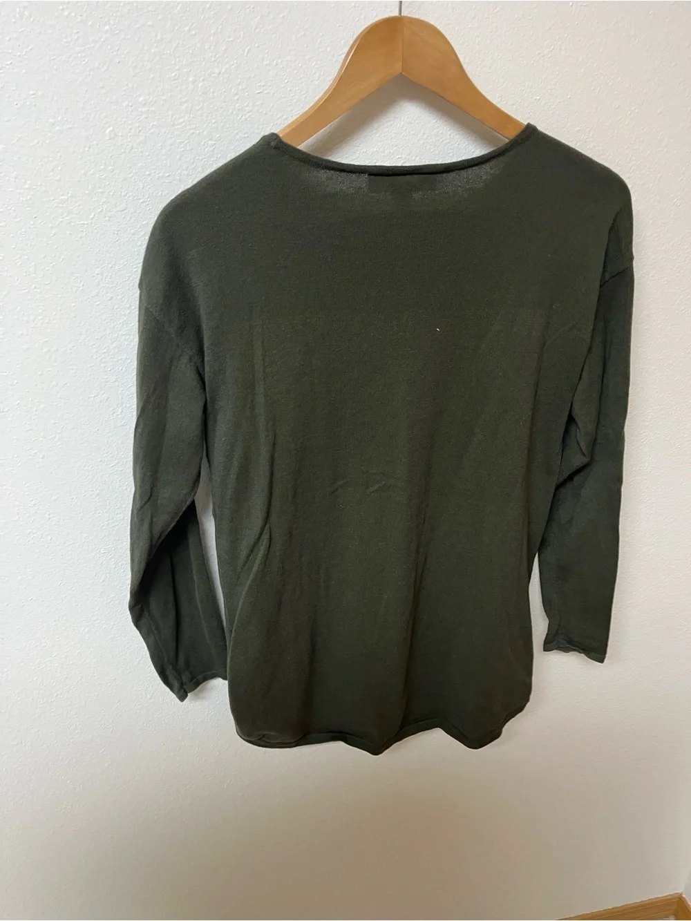 Michael Kors Olive Green Button-Shoulder Sweater women’s size S